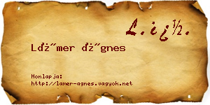 Lámer Ágnes névjegykártya